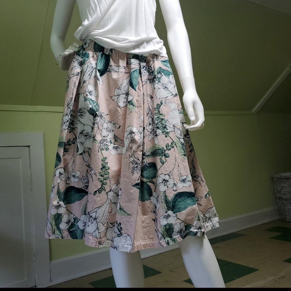 Beautiful Pastel Cotton Skirt Blush + Sage